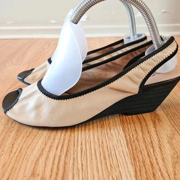 Miz Mooz Dory Leather Slingback Platform Wedge Open Toe Tan Sandal Shoes Size 9. - Picture 5 of 14